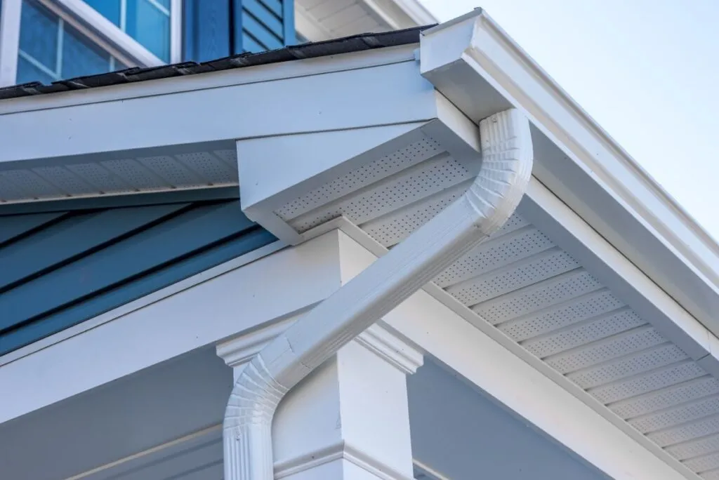Color matched K-style gutter detail on a finished home